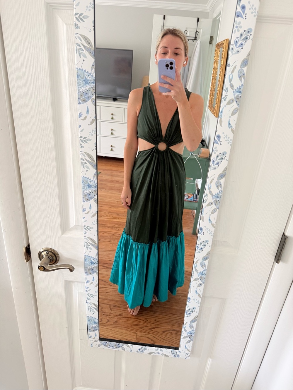 Anthropologie x Geisha Designs Green and Teal Cutout Maxi Dress - Picture 5 of 6